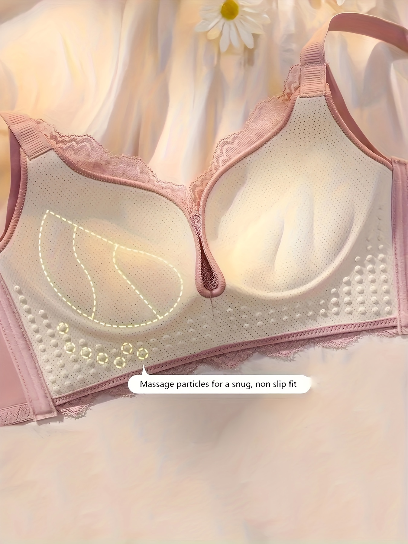 Elegant Solid Contrast Lace Bralette Bra Full Coverage - Temu