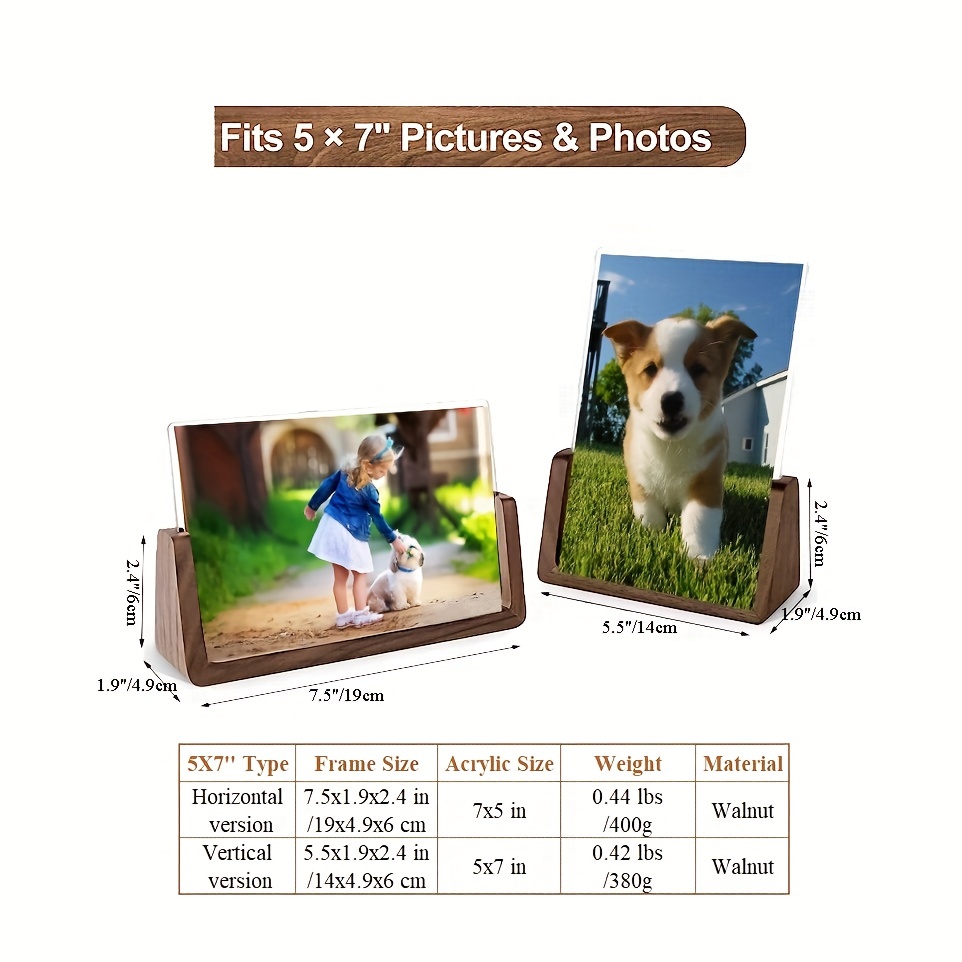 Acrylic Wooden Photo Frame Picture Frame Rustic Wooden Photo - Temu