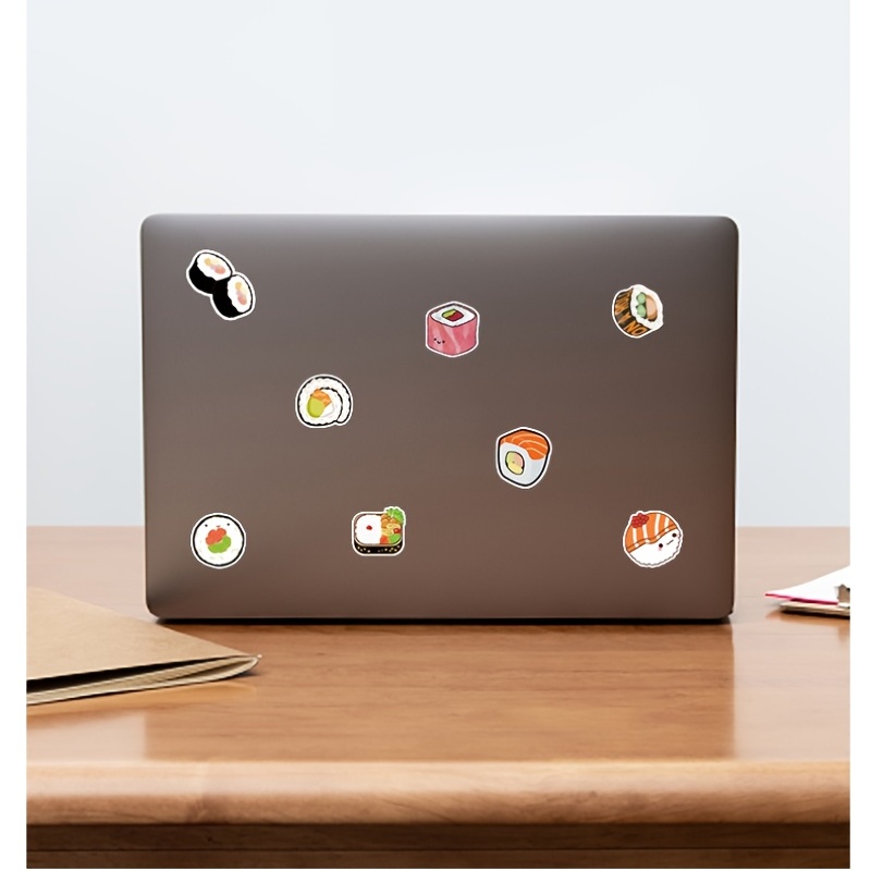 50 Sushi Doodle Stickers for Laptops, Water Bottles & More