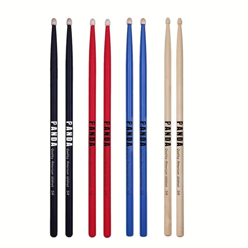Baguettes de batterie Panda 5A pour baguettes en bois noyer et débutants pour  enfants, couleur noir/rouge/bleu/bois - Temu France