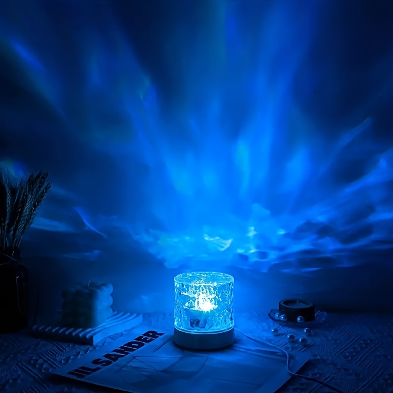 1pc Luz Nocturna Led Patrón Agua Giratorio Creativa Luz - Temu