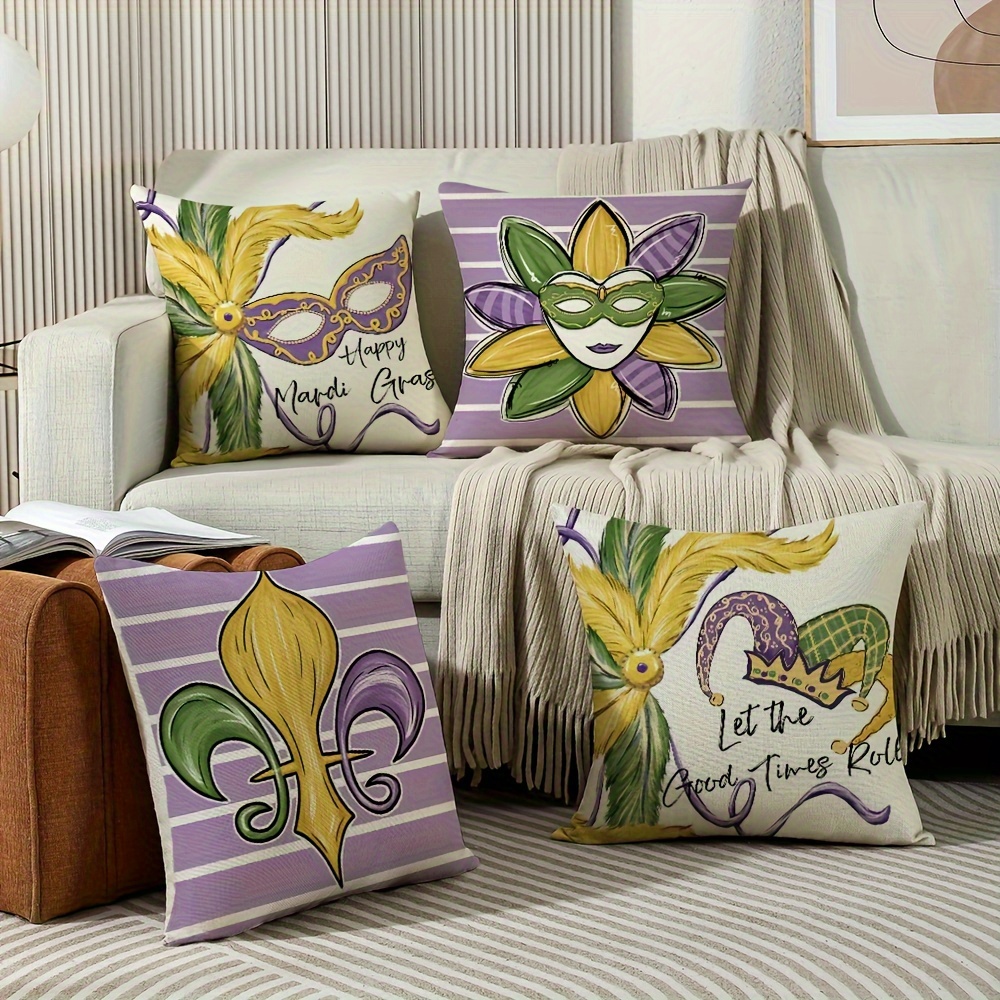 Mardi gras pillow discount covers