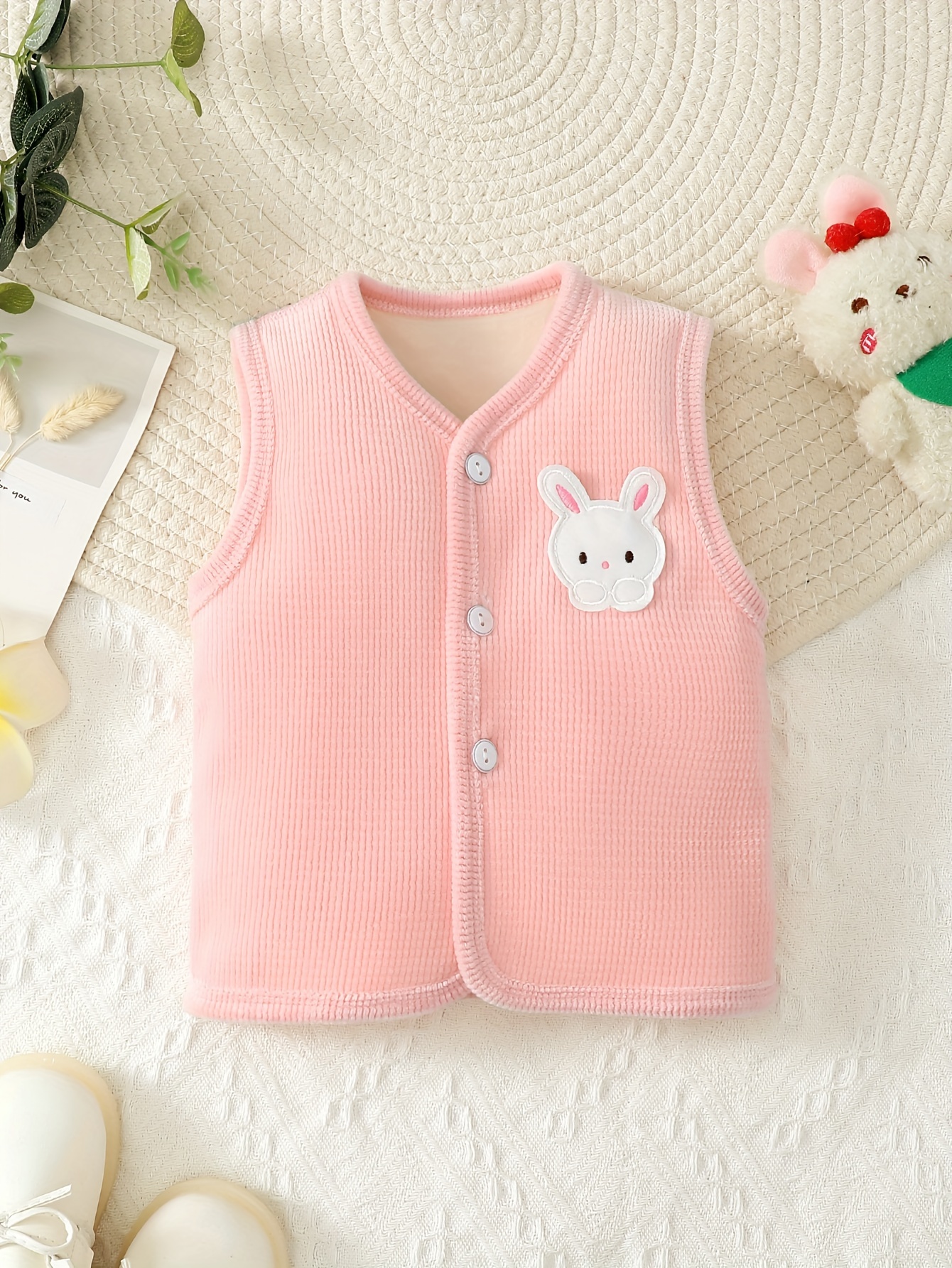 Moda bebê menina menino coelho bordado camisola de algodão