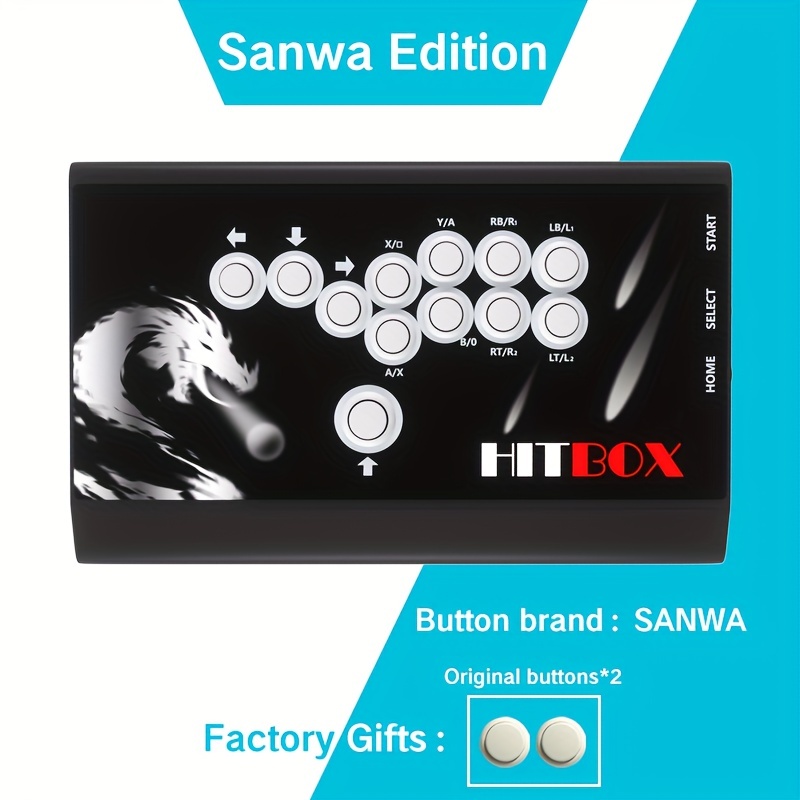 HITBOX Arcade Fighter For Rocker Street Fighter 6 Fighter King Computer  Game Controller Steam Sanhe Button Metal Material Game Keyboard USB  Interface