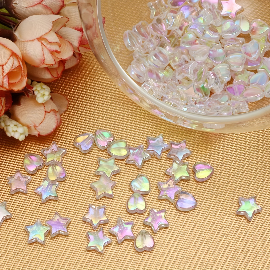Acrylic Heart Charms Beads And Star Beads For Jewelry Making - Temu