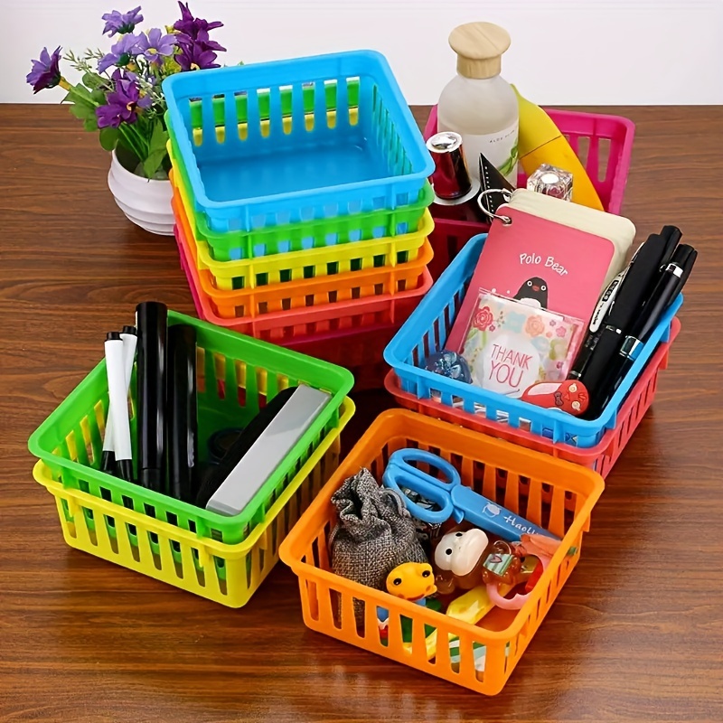 Plastic Colored Storage Tray Stackable Classroom Storage - Temu