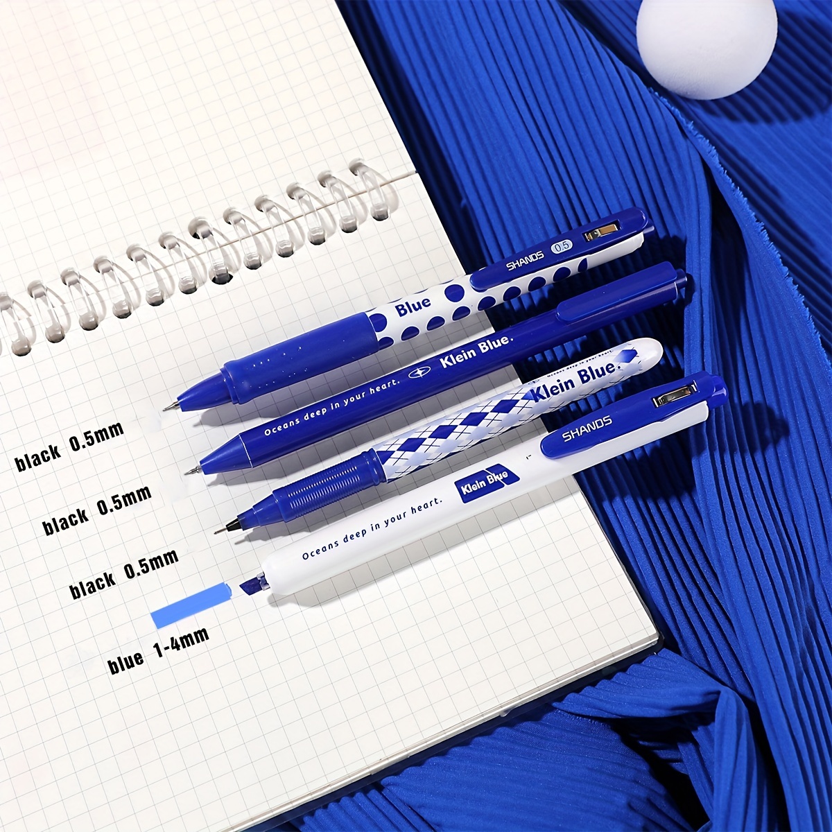 Klein Blue Gel Pen Kit: 2x Press Gel Pens 1x Gel Pen With - Temu