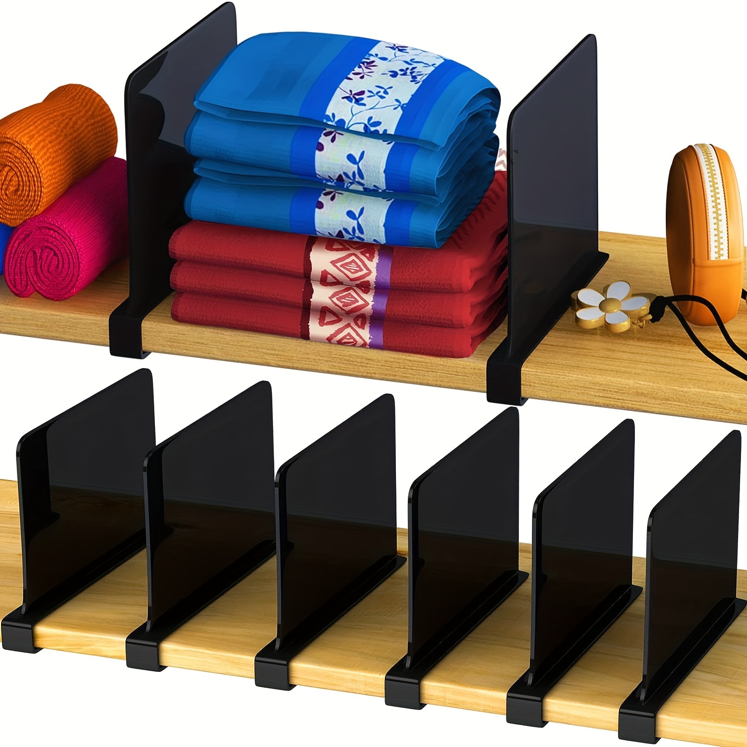 Organize Your Closet With Acrylic Shelf Dividers - Easy To Install And  Customizable For Bedroom And Office Shelves - Temu