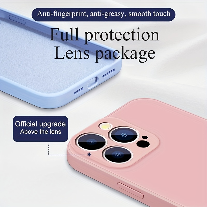 Funda silicona cuadrada iPhone SE 2022 (azul) 