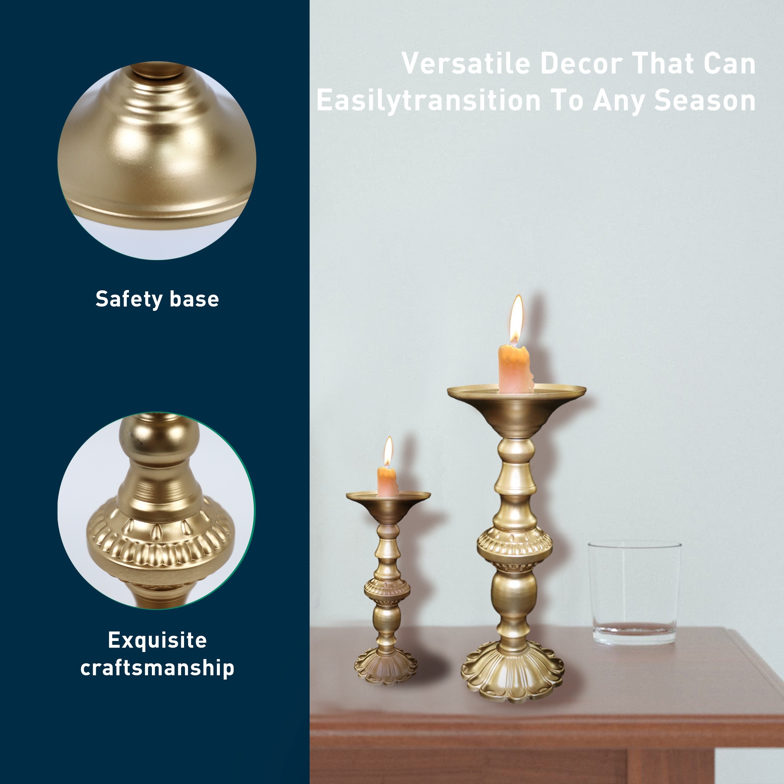 Candlestick Holders Taper Candle Holders Brass Gold - Temu