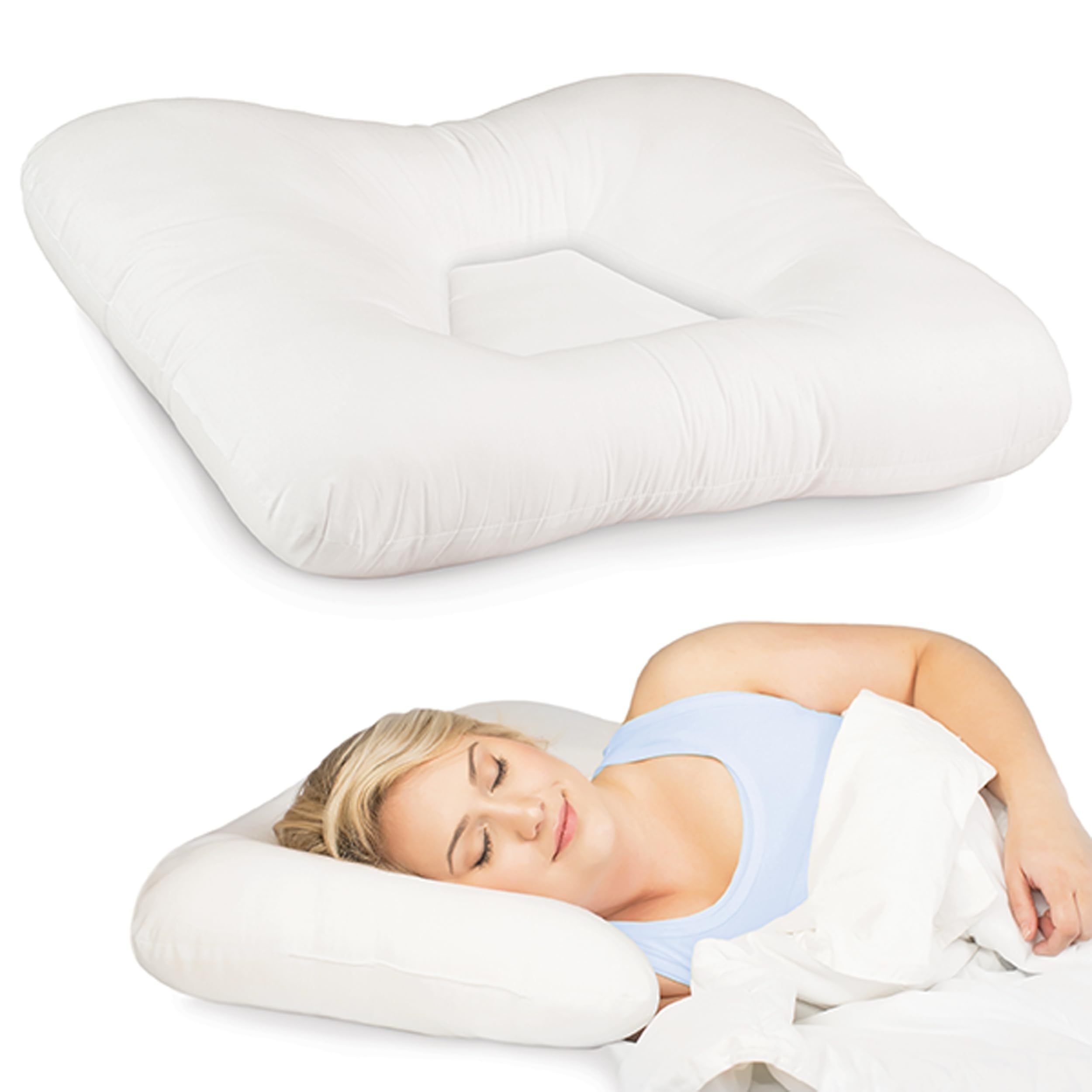 1 2pcs Adjustable Neck And Shoulder Relax Pillow Ergonomic