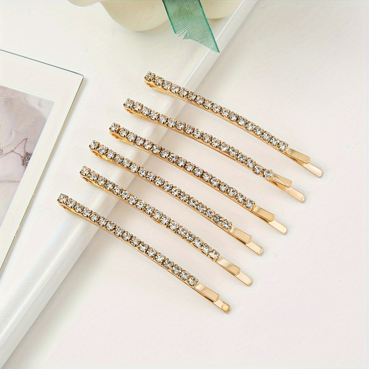 

6pcs/set Sparkling Rhinestone Decorative Hair Side Clips Hair Fringe Clips Stylish Hairdressing Accessories