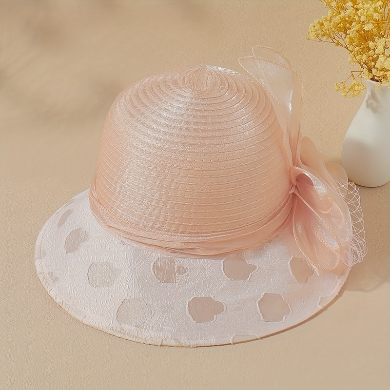 1pc Elegant Retro Organza Sun Hat Stylish Versatile Breathable Sun  Protection Hats For Women