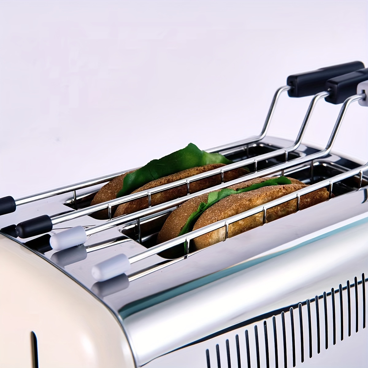 Stainless Steel Sandwich Holder Cage Warming Rack Attachment Toaster  Accessory Kitchen Utensils Anti-scalding Handles