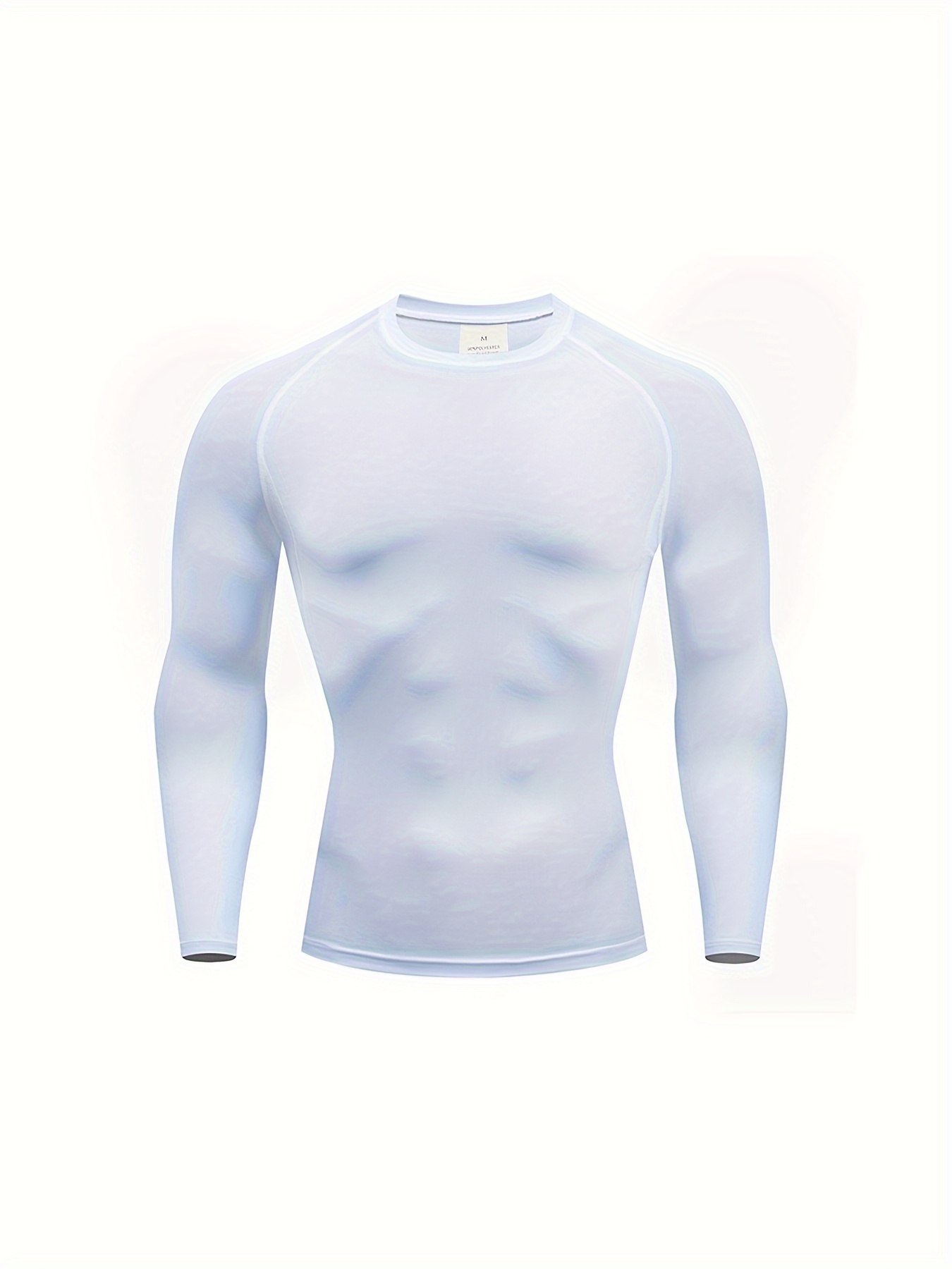 Men's Fitness Tight Sports Fit Top Spring And Autumn, Morning Running  Exercise Training Long Sleeve Layer Top, Solid Color Sweat Wicking  Quick-drying