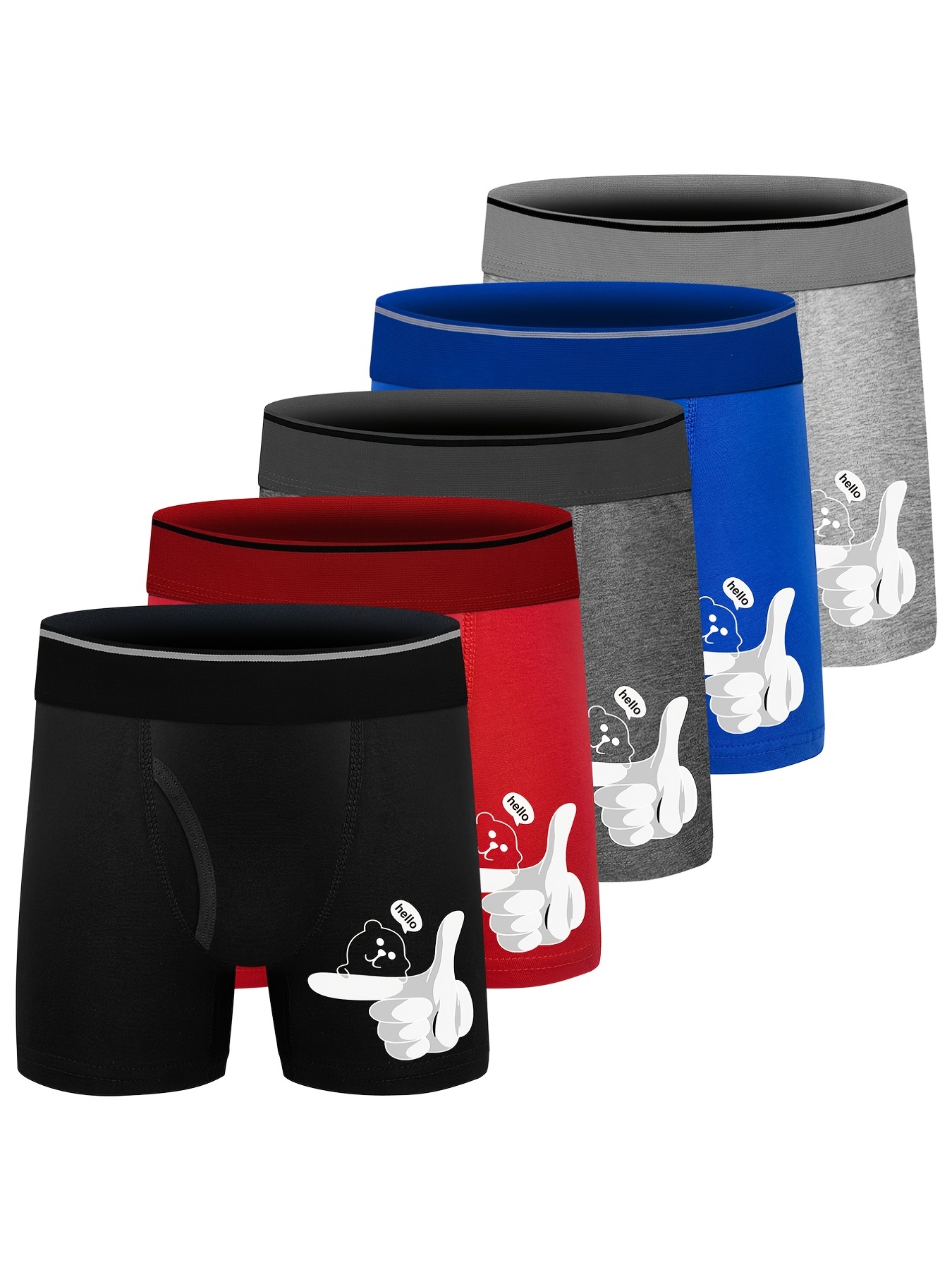 Boys hello Bear Hand Boxer Briefs Underwear Soft - Temu