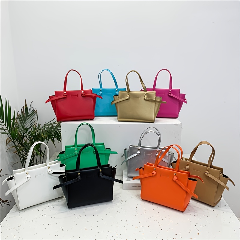 Women's fashion solid color PU set contrast thin edge niche design date  commute new versatile crossbody bag