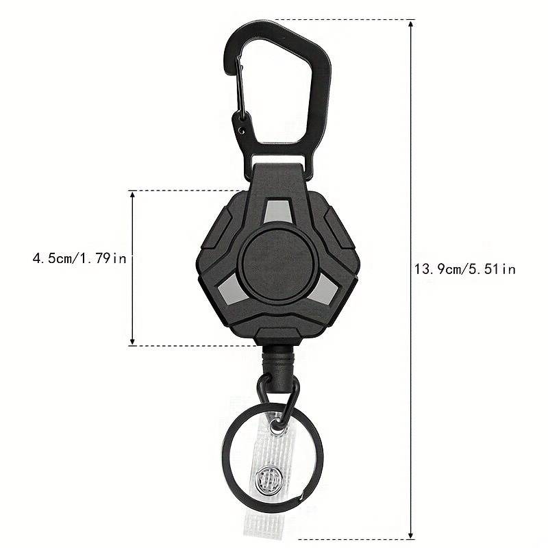 Retractable Pull Badges ID Reel Carabiner Anti-theft Telescopic