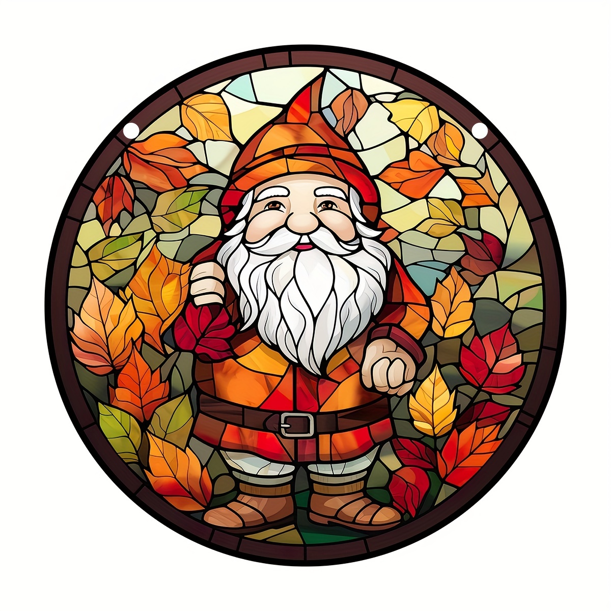 Gnome Stained Window Hangings Gnomes Christmas Elf Fall Home - Temu