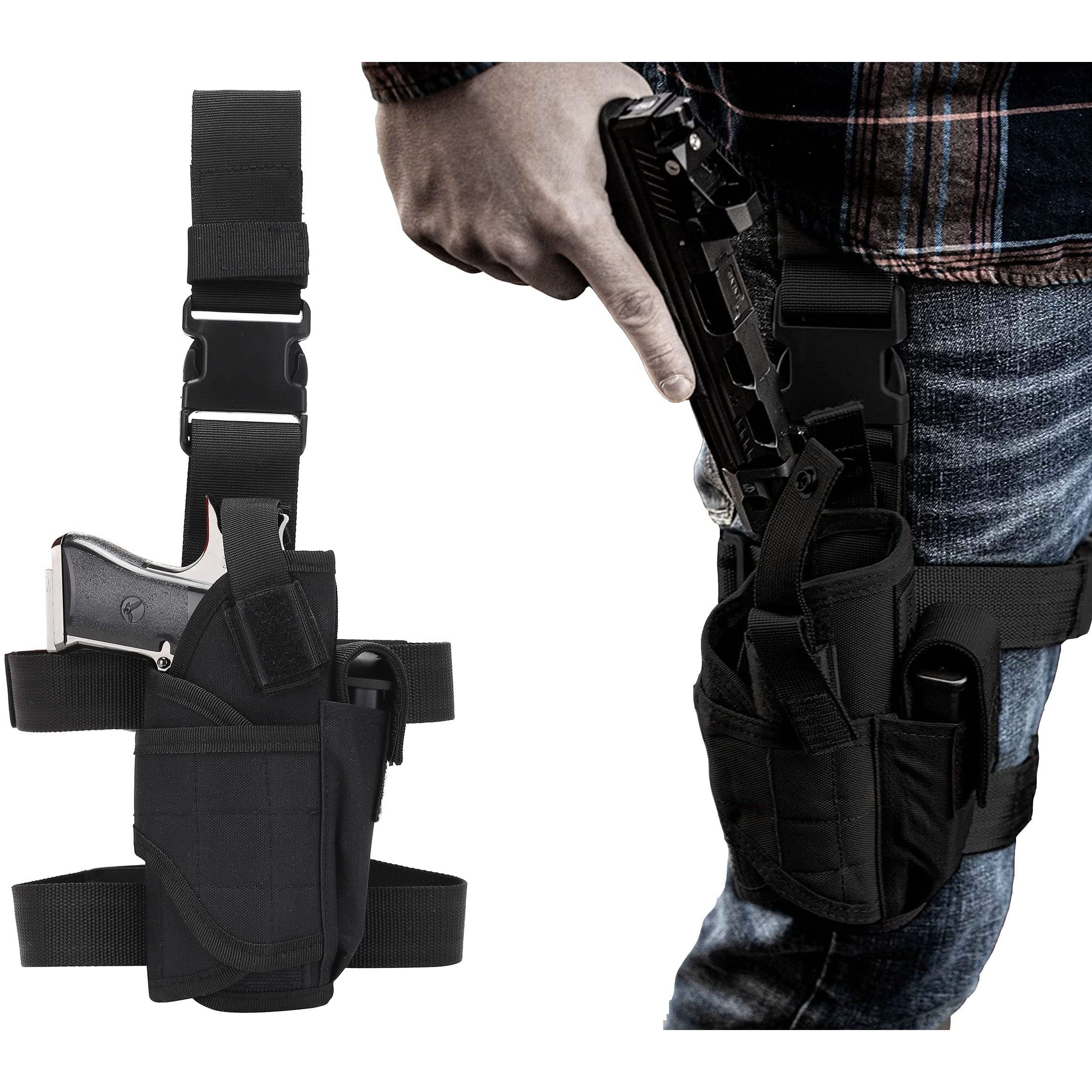 Tactical Drop Thigh Strap Elastic Band Strap for Universal Gun Holster  Molle Leg Hanger Military Hunting