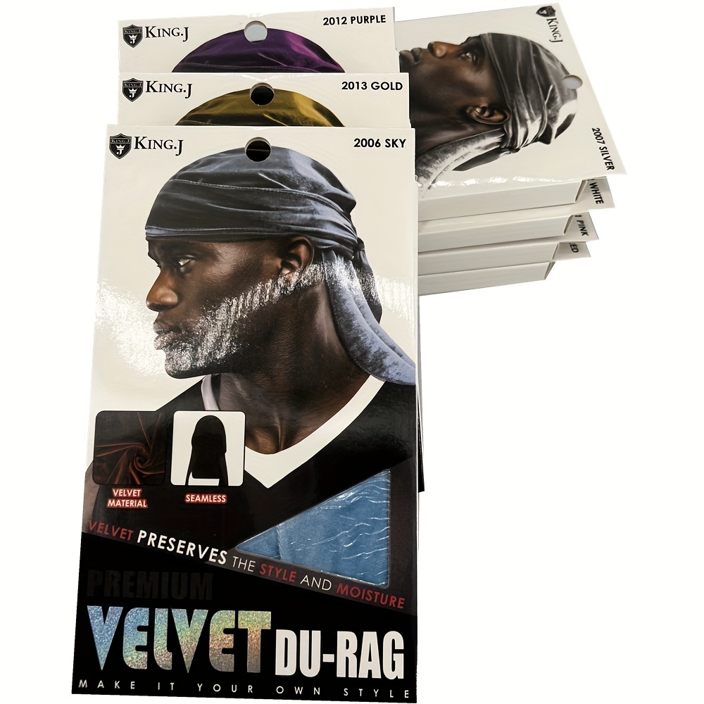 Velvet Durag Premium Men's Doo Rag Hats Silky Wave Cap Designer Style