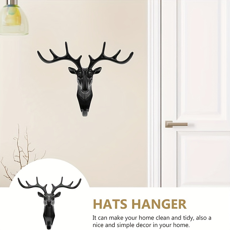 Deer Head Antler Adhesive Utility Hooks Wall Door Hanger - Temu Canada
