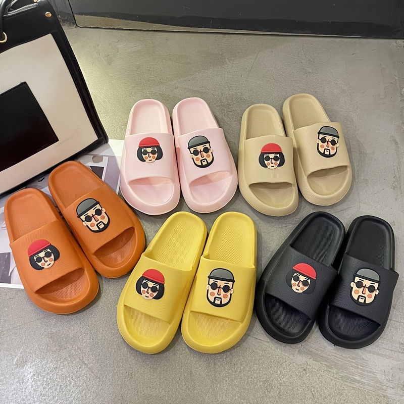 Women's Super Soft Pillow Slides, Solid Color Open Toe Non Slip Bath  Slippers, Wear-resistant Slides Shoes - Temu United Arab Emirates