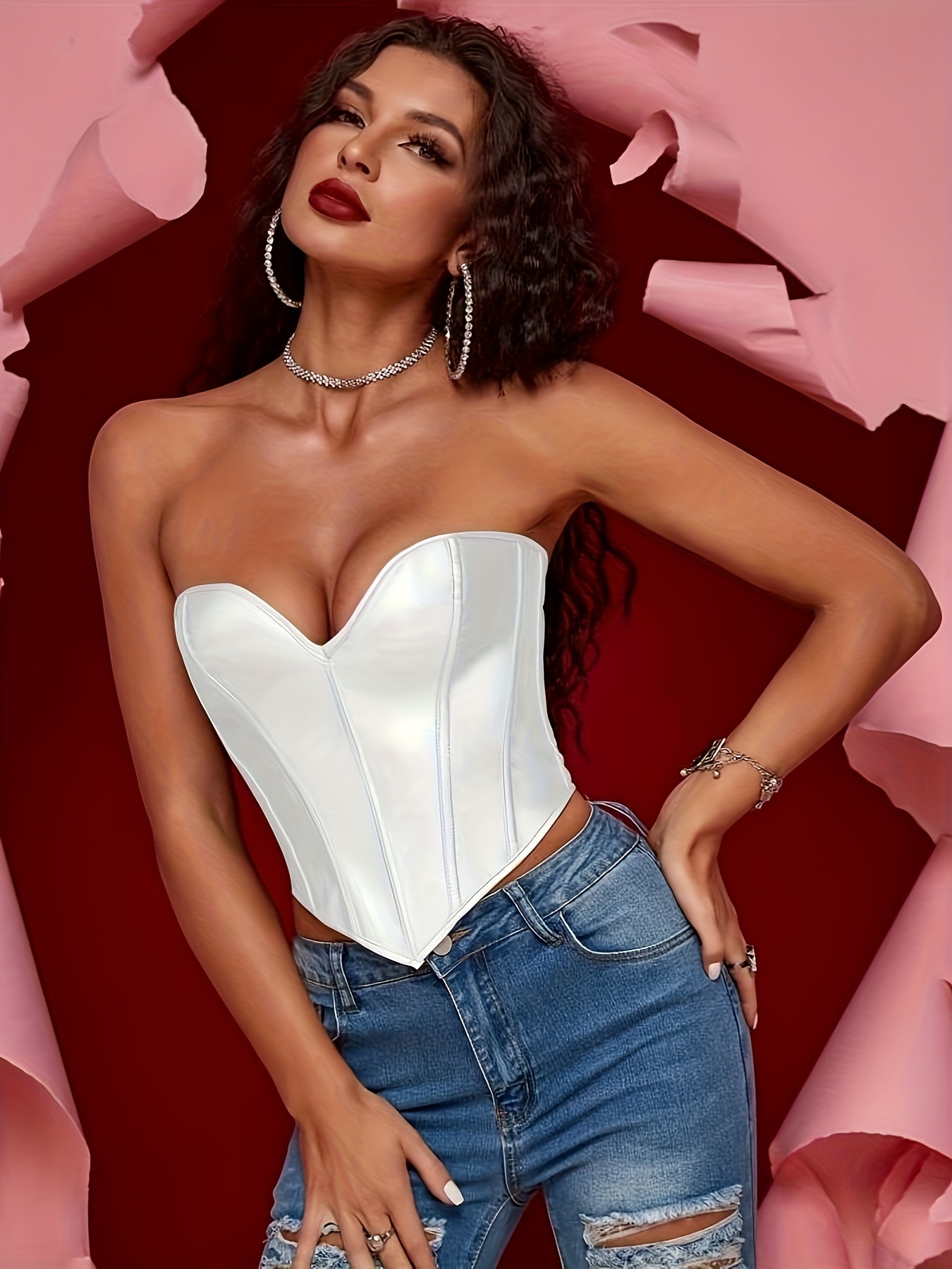 LBECLEY Womens Lingerie Top Women Shapewear for Women Fajas Colombianas  Body Shaper Zipper Open Bust Bodysuit Bra Strapless Bodysuit Push Up Bras  for