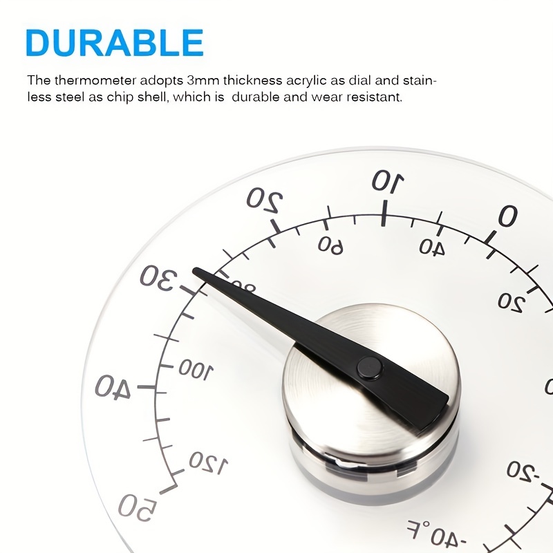 Circular Transparent Outdoor Window Thermometer Temperature