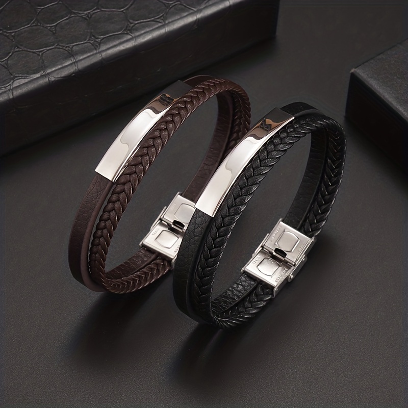 Men's Multilayer Braided Leather Rope Bracelet