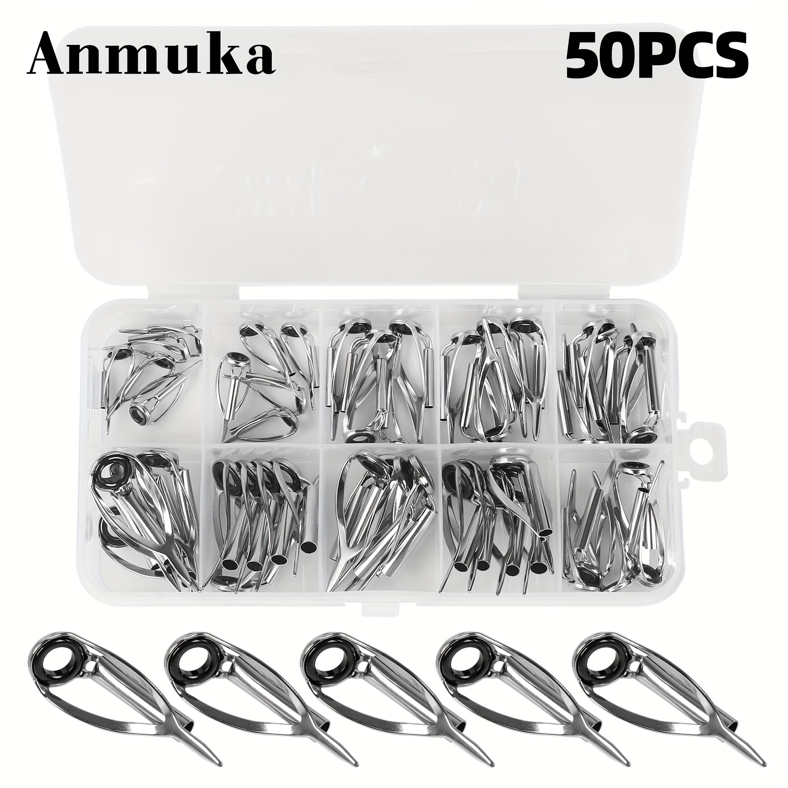 80pcs/30pcs Black Top Ring, Raft Rod Front Guide Ring, Fishing Tackle  Accessories