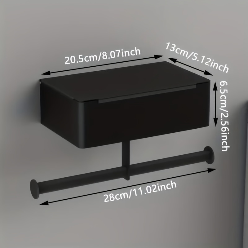 Len – porte-rouleau de papier toilette noir, étagère de rangement  multifonction pour salle de bain, EL609 - AliExpress