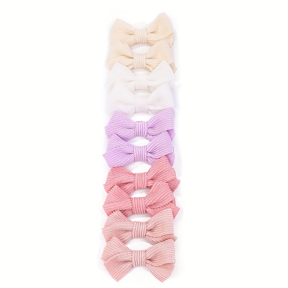 

10pcs Candy-colored Bow Hair Clips For Girls - Gentle, No-damage Fabric Ponytail Holders & Braiding Accessories, Assorted Colors