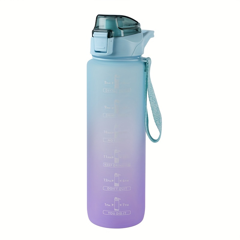 Plastic Lightweight Water Cup With Strap, Portable Leakproof Water Bottle,  Gradient Color Drinking Bottles For Sports, Fitness, Travel - Temu