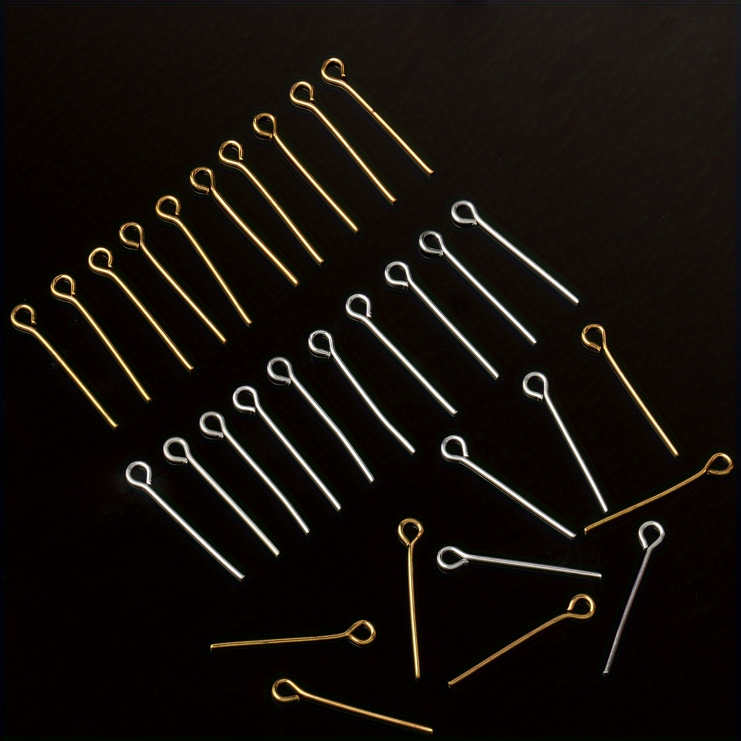 MECCANIXITY 150Pcs Flat Head Pins for Jewelry Making 40mm Brass Flat Head  Pins Jewelry Head Pins for Craft Earring Bracelet Necklace Pendant Supplies