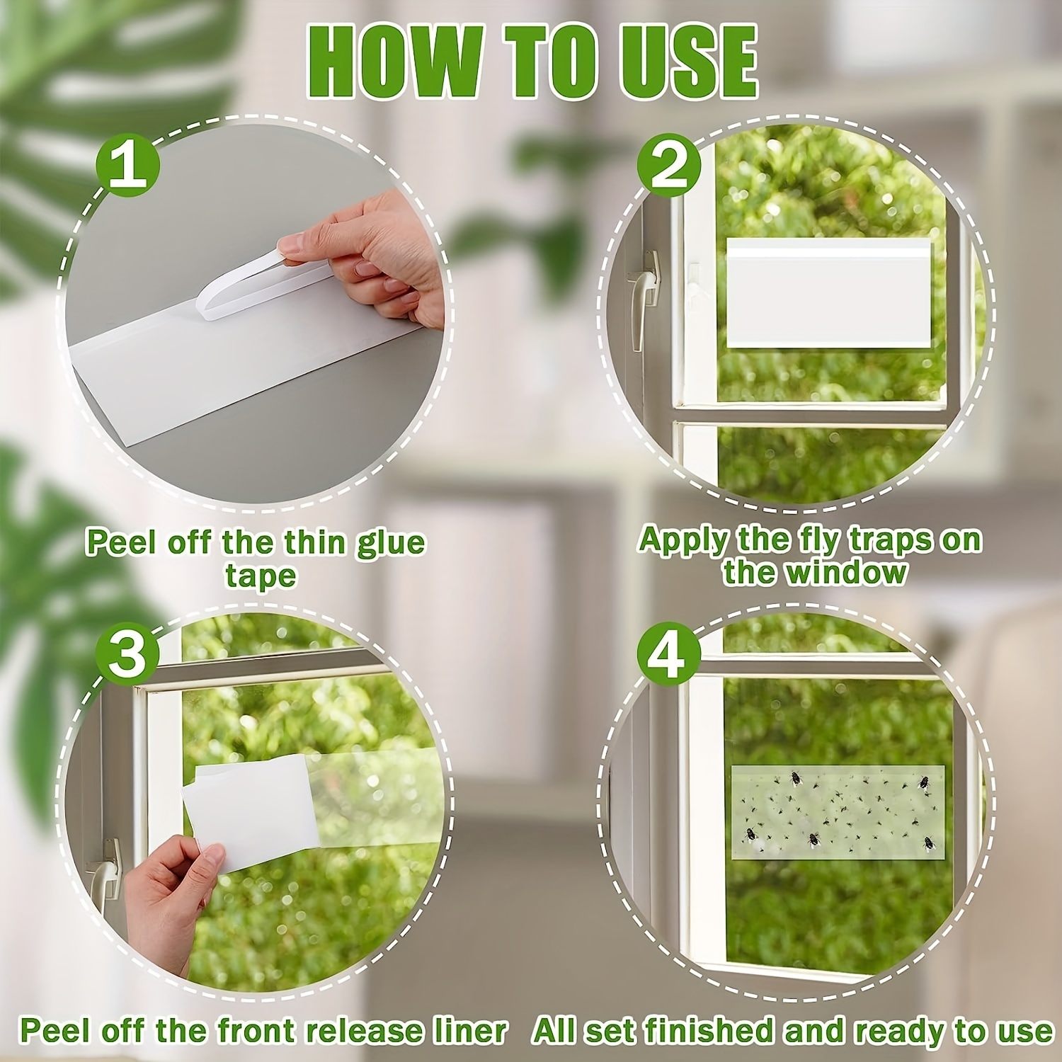 Sticky Fly Paper Disposable Fly Trap Paper Strip Pest Control Sticky Glue  Paper Non-Toxic Easy To Use Indoor Outdoor Use