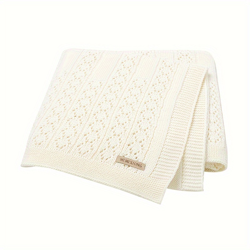 New Solid Color Baby Knit Blanket, Suitable For Baby Boys And Girls, Soft And Breathable