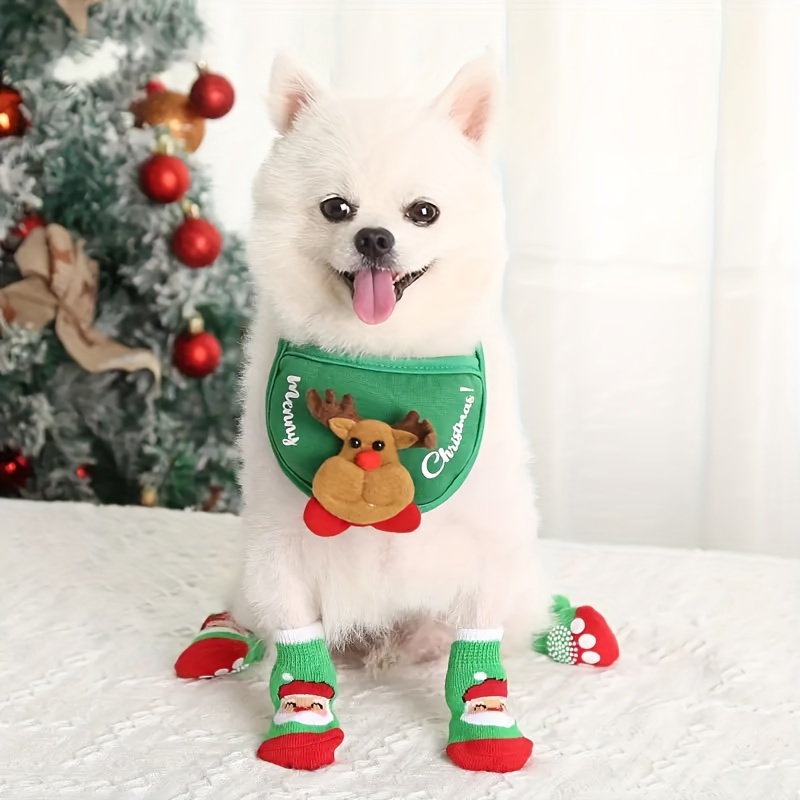 Pet Socks Puppy Small Dog Cat Safety Anti Slip Warm Indoor Shoes Paw  Protector #