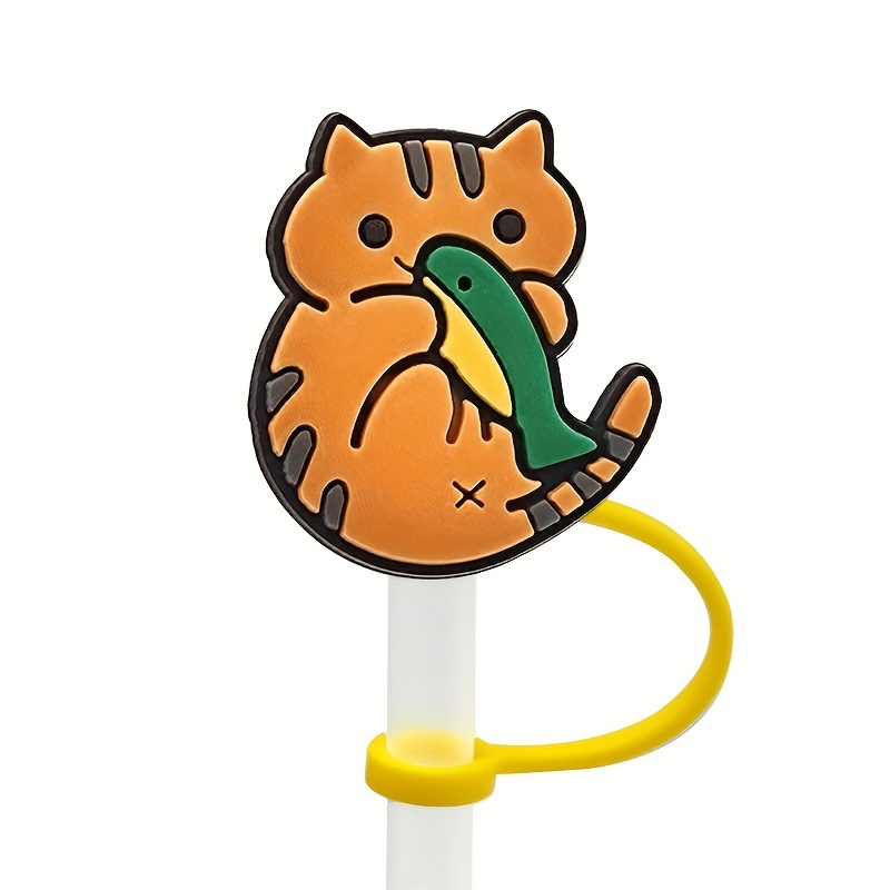 Straw Tips Cover, Reusable Straw Toppers, Cute Cartoon Cat Silicone Straw  Sleeve , Decorative Straw , For Party Favor Bags,birthday Party, Friends  Gathering, Dustproof Straw Covers, Party Supplies, Chrismas Gifts,  Halloween Gifts 