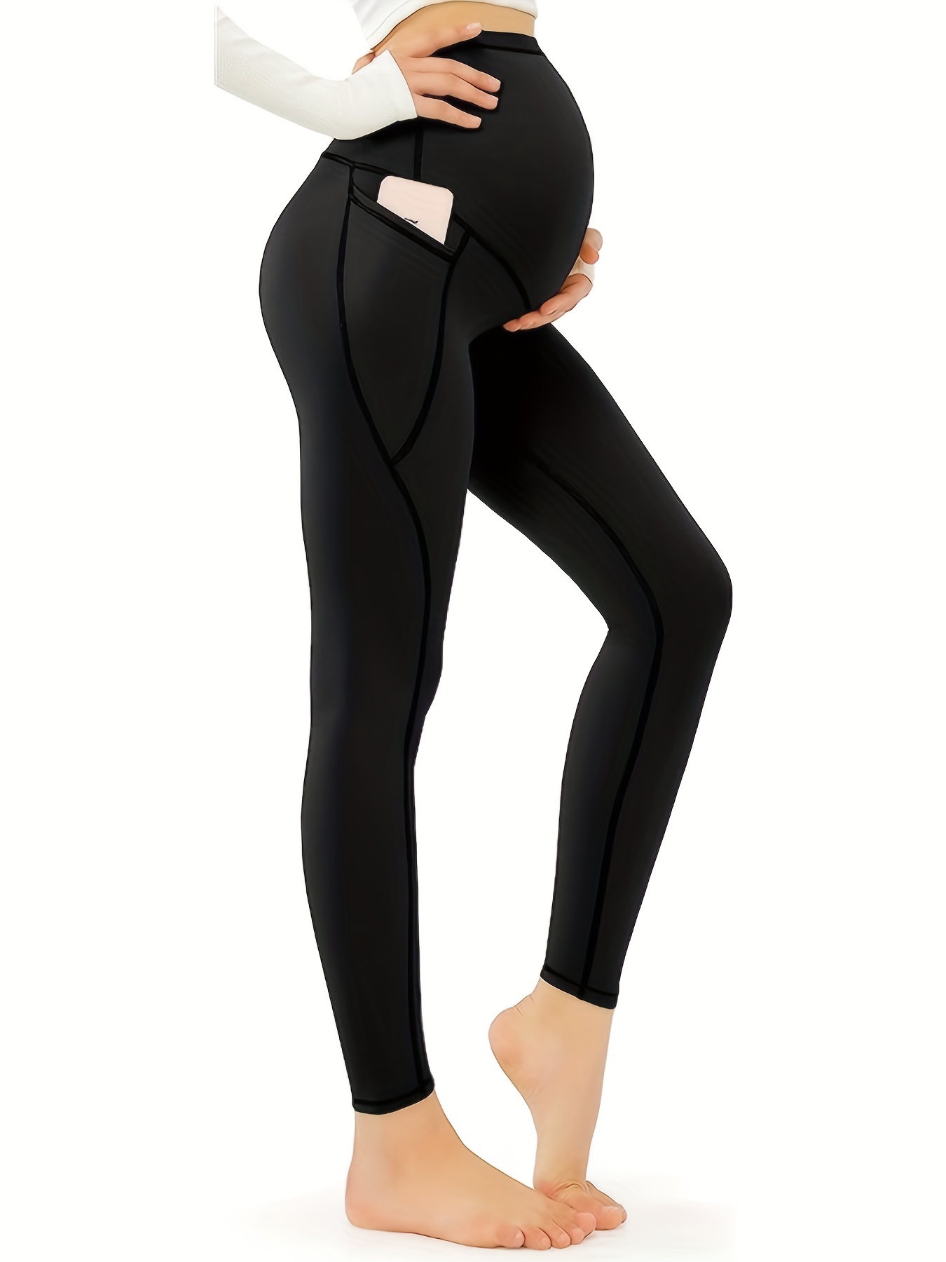 Maternity Pants Thin Elastic Leggings Spring High - Temu