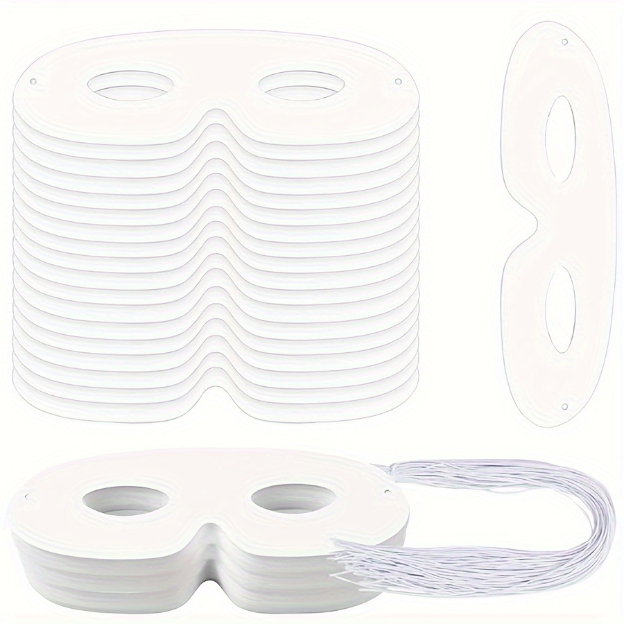 

Set, White Paper Eye Masks, Plain Masquerade Mask Diy Blank Masks Decorate For Costume Party, Halloween Party