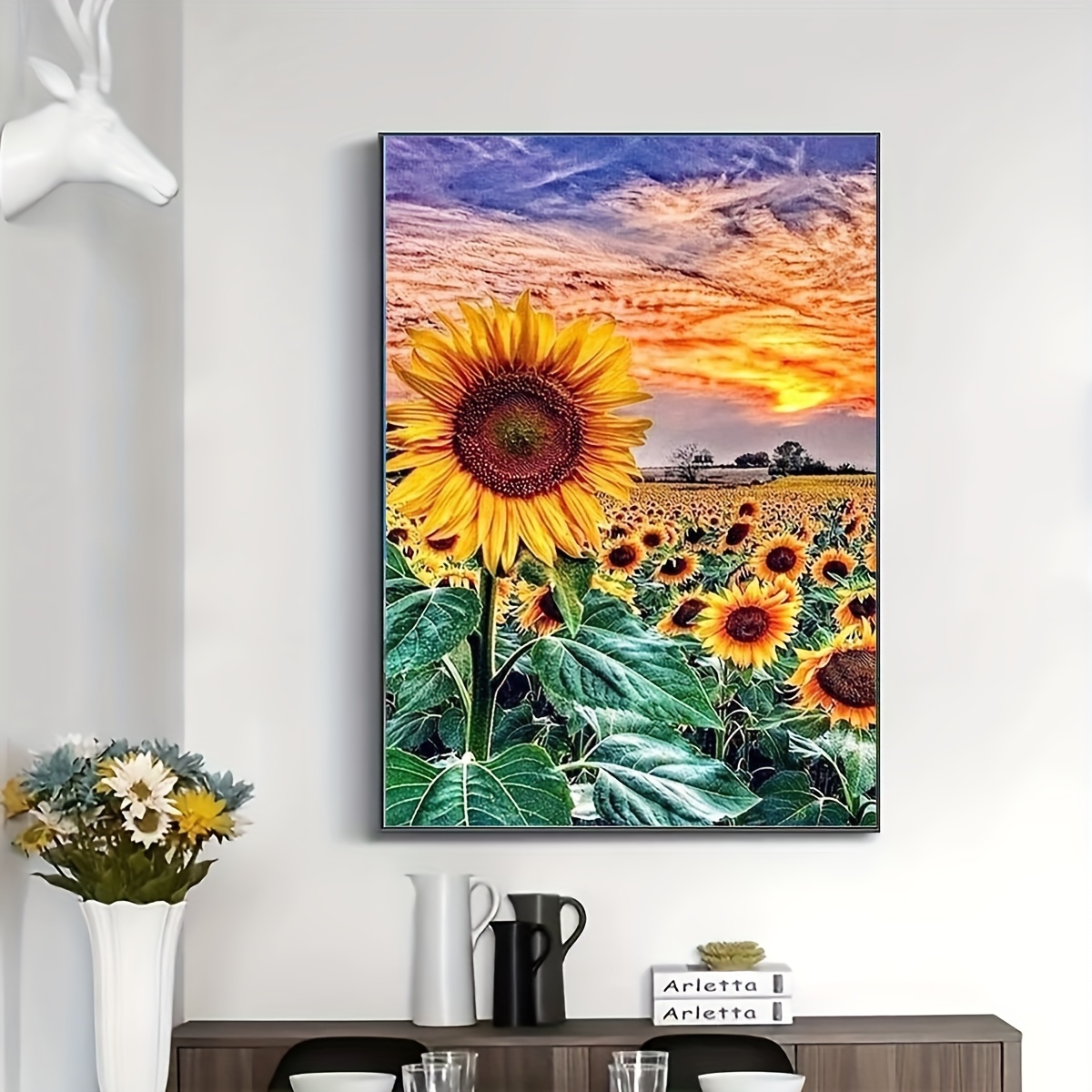 5d Diy Sunflower Diamond Painting Kits For Adults 5d Diamond - Temu