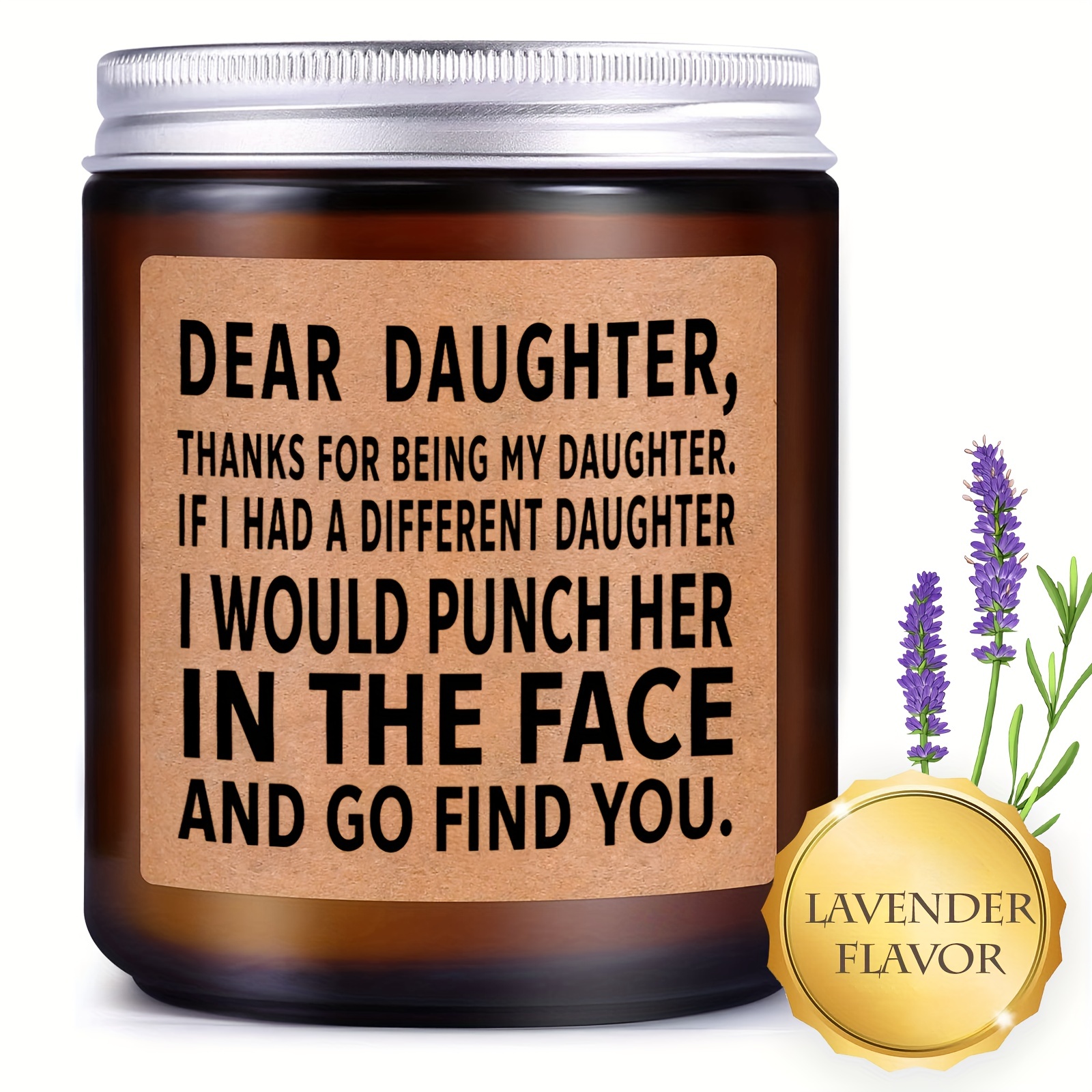 1pc Scented Candles,aromatherapy Glass Jar Candles, Funny Mom Candles, Daughter Gifts From Mom, Dad - Mothers Day Gifts For Daughter - Birthday Gifts For Daughter, Home Decor, Room Decor,weddings Decor, Tabletop Decor, Aromatherapy Gift