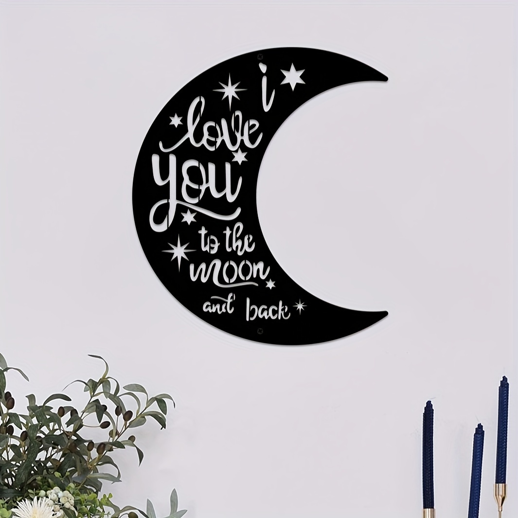 Metal Moon Phases Wall Decor With Metal Chains Photos Hanging, Moon