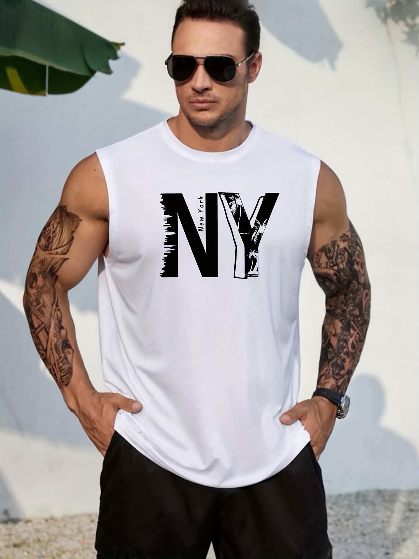 Camiseta Sin Mangas Con Estampado 'New York' Camiseta Sin - Temu Mexico