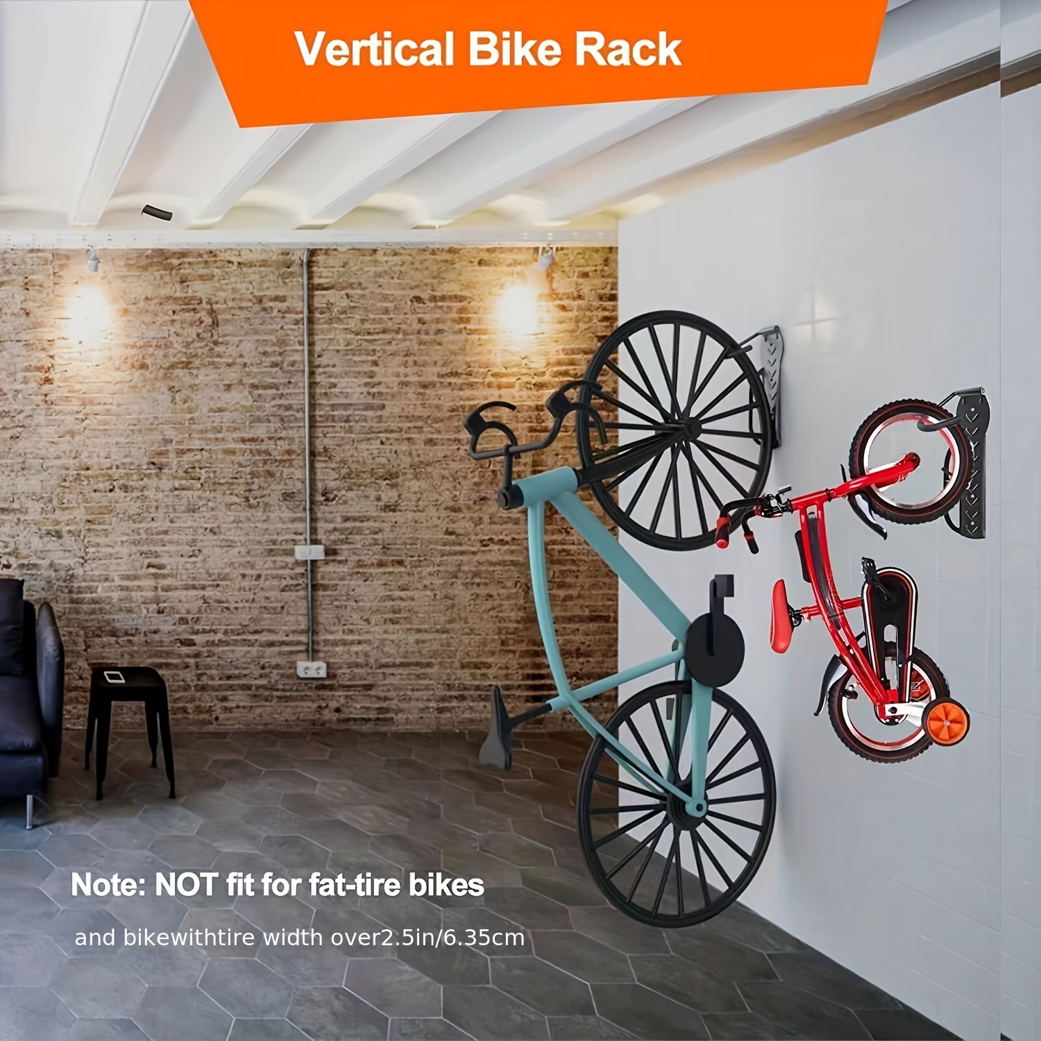 Bike Wall Mount Rack Tire Tray Vertical Bike Storage Rack - Temu