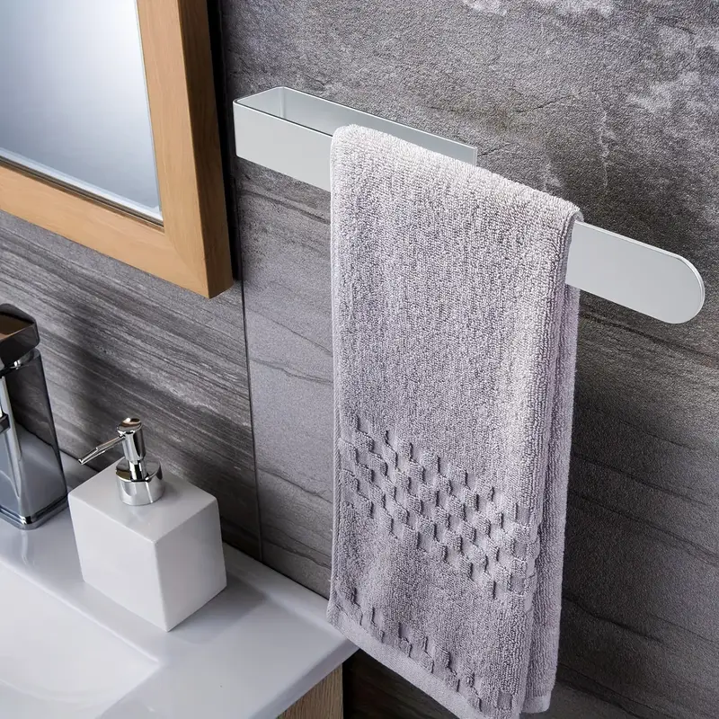 self stainless steel towel rail 23 6 x 37 4 matte black no drill wall holder for bathroom kitchen ideal for hanging towels towel rack modern towel holder durable towel rack Product details 13