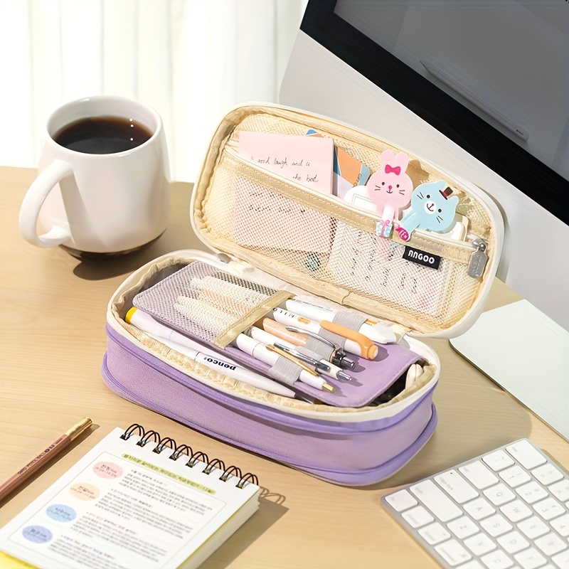 

Organize Your School Supplies With This Large Capacity Pencil Pen Case Bag!