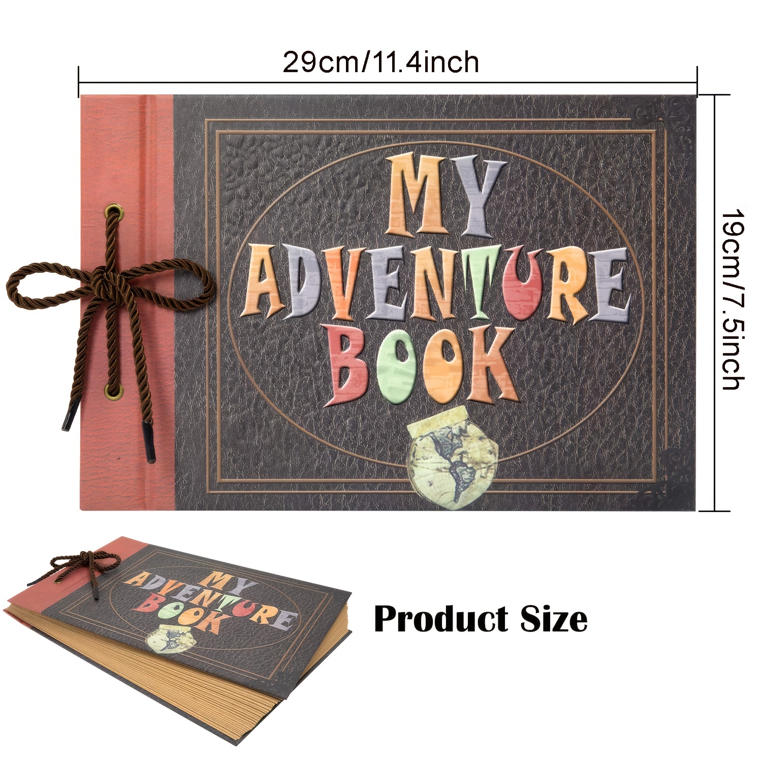 RECUTMS Our Adventure Book with Gift Box,Best DIY Scrapbook Photo Album 80  Pages,Retro Album Wedding Photo Album for Lover,Kids,Thanks Giving Gift