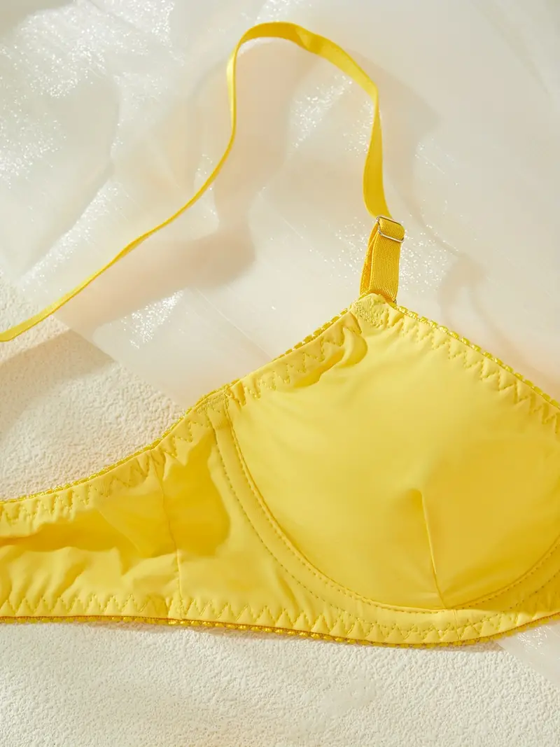 Simple Solid Bra Panties Push Bra Thong Panties Lingerie Set - Temu Canada
